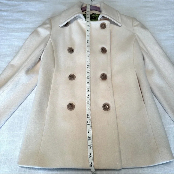 J. Crew Wool Pea Coat Ivory XS - Picture 7 of 12